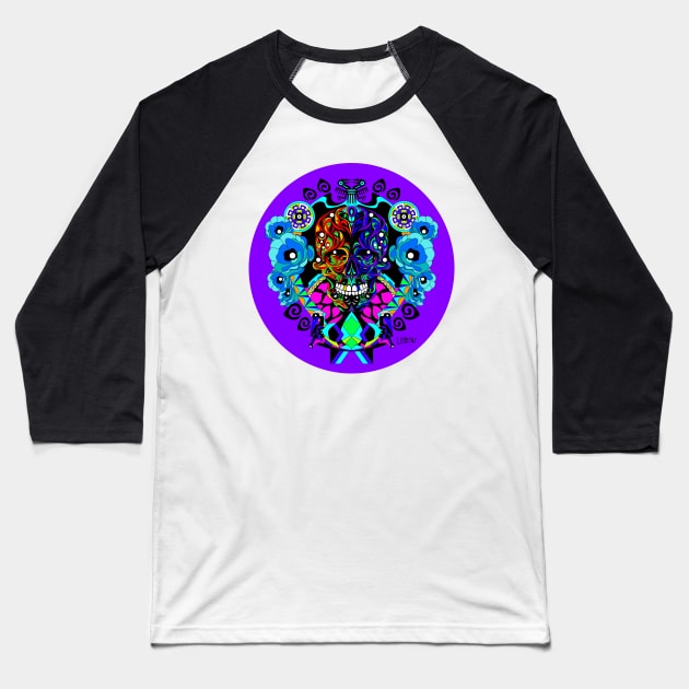 catrina in tree of life ecopop zen art in floral ornament Baseball T-Shirt by jorge_lebeau